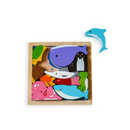  Chunky Wooden Puzzle - Sea Creatures