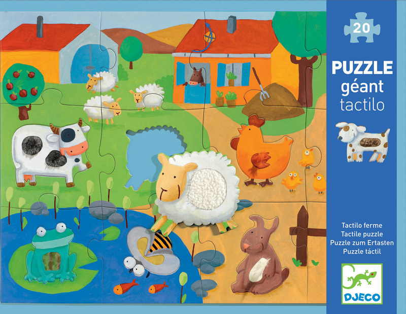 Djeco - Tactile Farm 20pc Giant Puzzle 