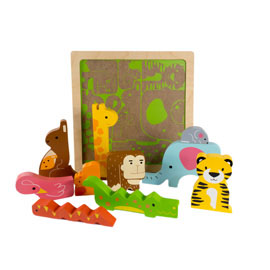 Chunky Wooden Puzzle - Wild in the Jungle